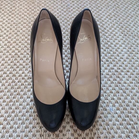 CHRISTIAN LOUBOUTIN New Simple Pump 120 Kid/Wood Heel, 37.5, EUC, Black - Picture 2 of 13
